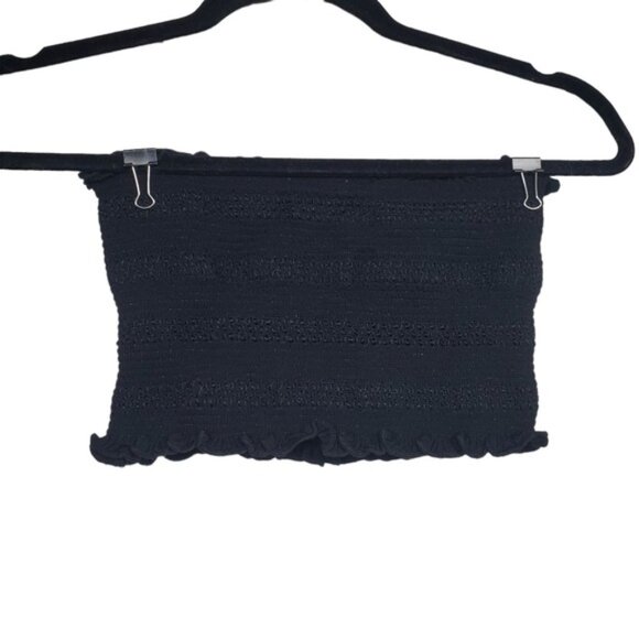Urban Outfitters Womens Silence & Noise Black Smocked Tube Crop Top Size M/L NWT - Picture 3 of 5